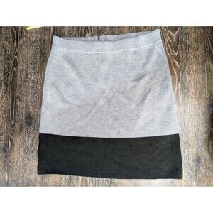 LOFT Skirt Womens M Black Gray Wool Blend Straight Office Back Full Zipper 173‎